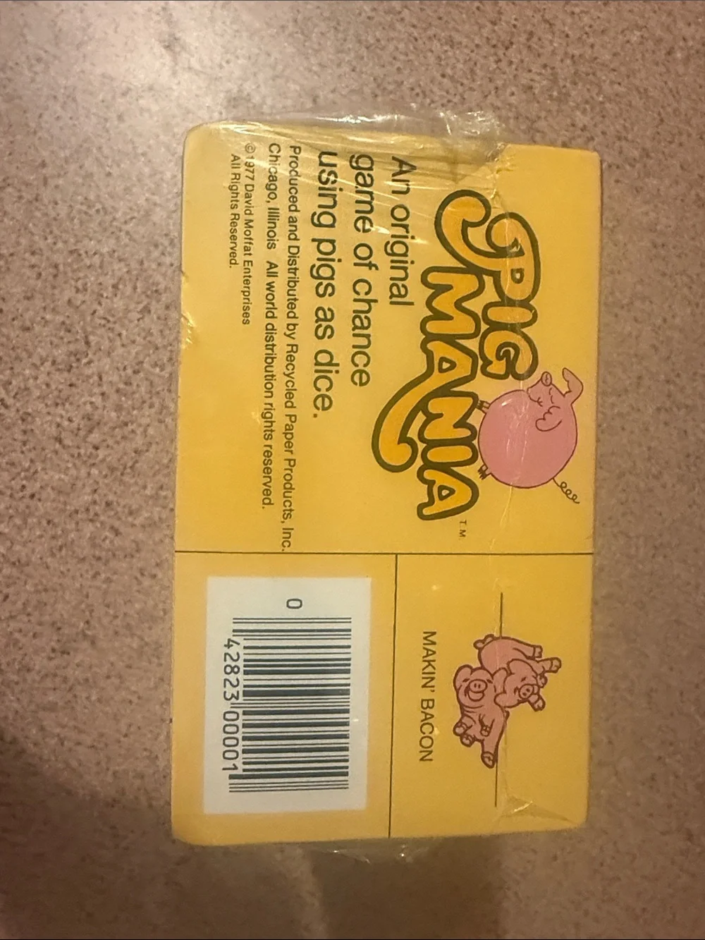 Pig Mania Kids Game - Yellow & Red Family Game Original 1977 New in Sealed Box